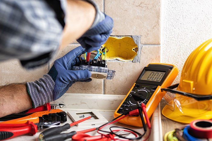 Electrician at work
